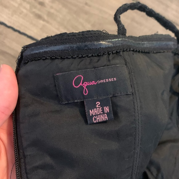 Aqua - Little Black & Gold Lace Dress - Picture 4 of 6